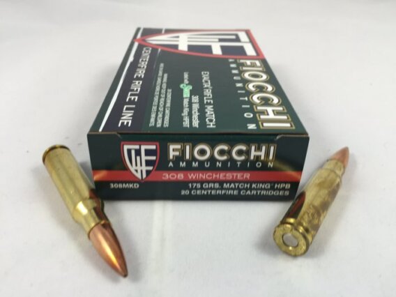 FIOCCHI AMMUNITION 308WIN 175 GRAIN, HPBTMK, BOX OF 20, FIO-308MKD