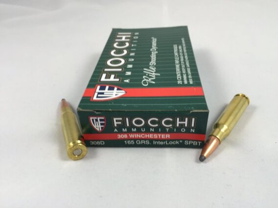 FIOCCHI AMMUNITION 308 WIN 165 GRAIN, INLCKBTSP, BOX OF 20, FIO-308D