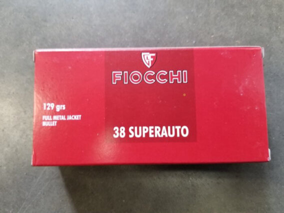 FIOCCHI NEW AMMUNITION, 38 SUPER, 129 GRAIN FMJ, 50 ROUNDS. FIO-38S-50