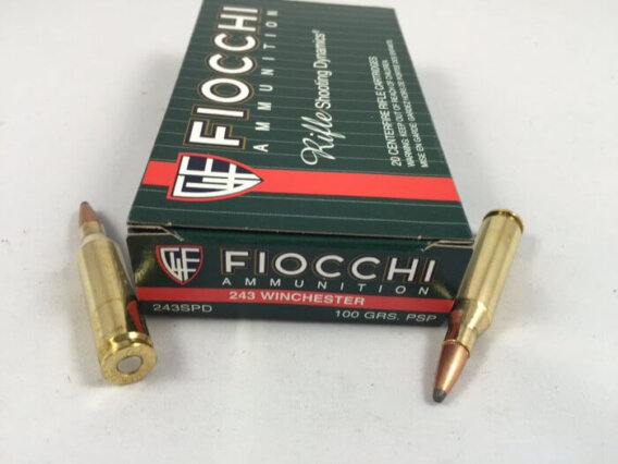 FIOCCHI AMMUNITION 243 WIN 100 GRAIN, PSP, BOX OF 20, FIO-243SPD