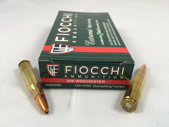 FIOCCHI AMMUNITION 308WIN 165 GRAIN, HPBT, BOX OF 20, FIO-308GKB