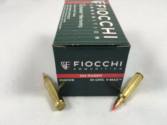 FIOCCHI AMMUNITION 204 RUGER 40 GRAIN, VMAX, BOX OF 50, FIO-204HVB