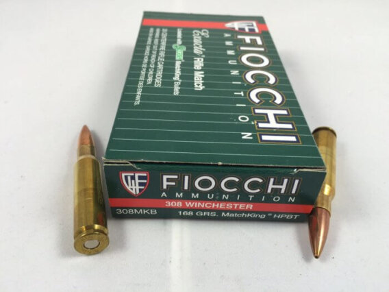 FIOCCHI AMMUNITION 308WIN 168 GRAIN, HPBTMK, BOX OF 20, FIO-308MKB