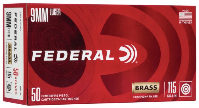 Federal 9MM Champion Brass Case 115 Grain FMJ Ammunition Case of 1000 »  Tenda Canada