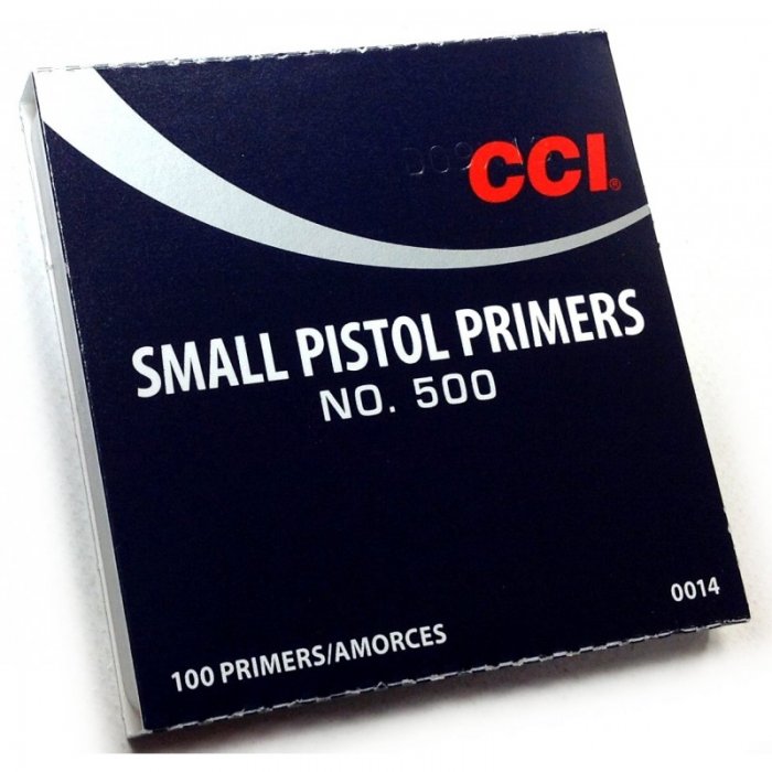 SMALL PISTOL PRIMERS, CCI #500, 1000 PER BOX, 1508-5883
