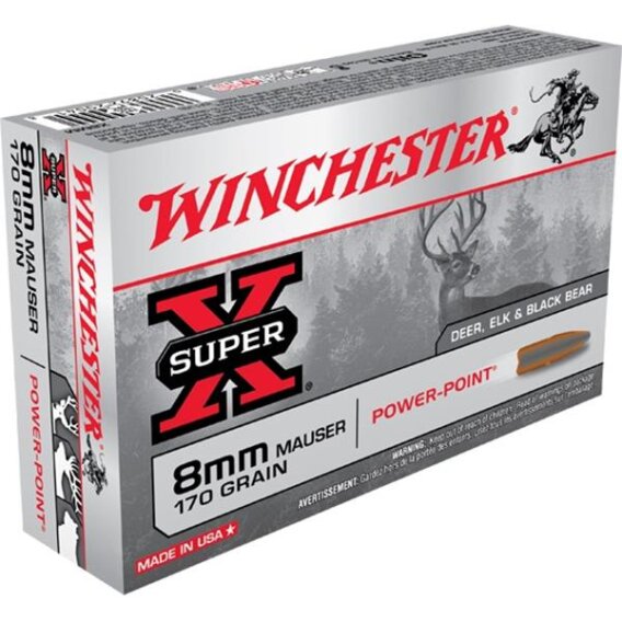 Winchester Super-X 8mm Mauser 170 Gr SP, WIN-SX8MAUSER-170GRSP-20