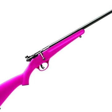 Savage 13780 Rascal Youth Bolt Action Rifle 22 LR, RH, 16.125 in, Satin Blued, Pink Synthetic Stock, 1 Rnd, Accu-Trigger, 0685-1179