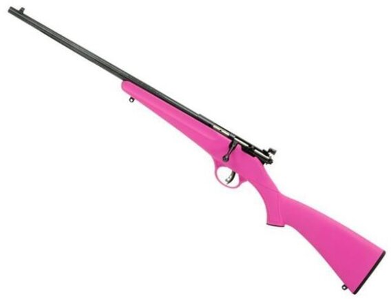 Savage 13844 Rascal Bolt Action Rifle, LH, 22 LR 16.125" BBL Single Shot Pink Syn, 0685-2196