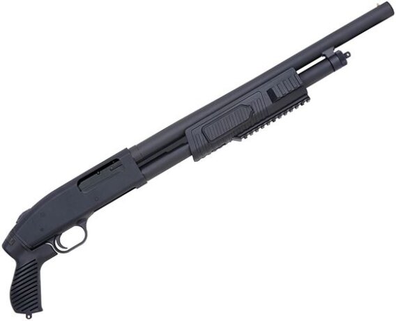 Mossberg 57340 500 JIC FLEX Pump Shotgun 12ga,18.5" Bead Sight Syn/Matte Blue FLEX PG & Railed F/E 6 Rnd, 0902-1159