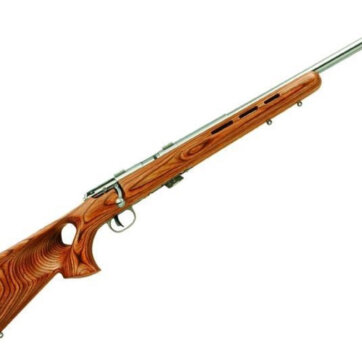 Savage 25725 Mark II BTVS Bolt Action Rifle 22 LR, RH, 21 in, Stainless Steel, Wood Stk, 5+1 Rnd, Accu-Trigger, 0685-0688