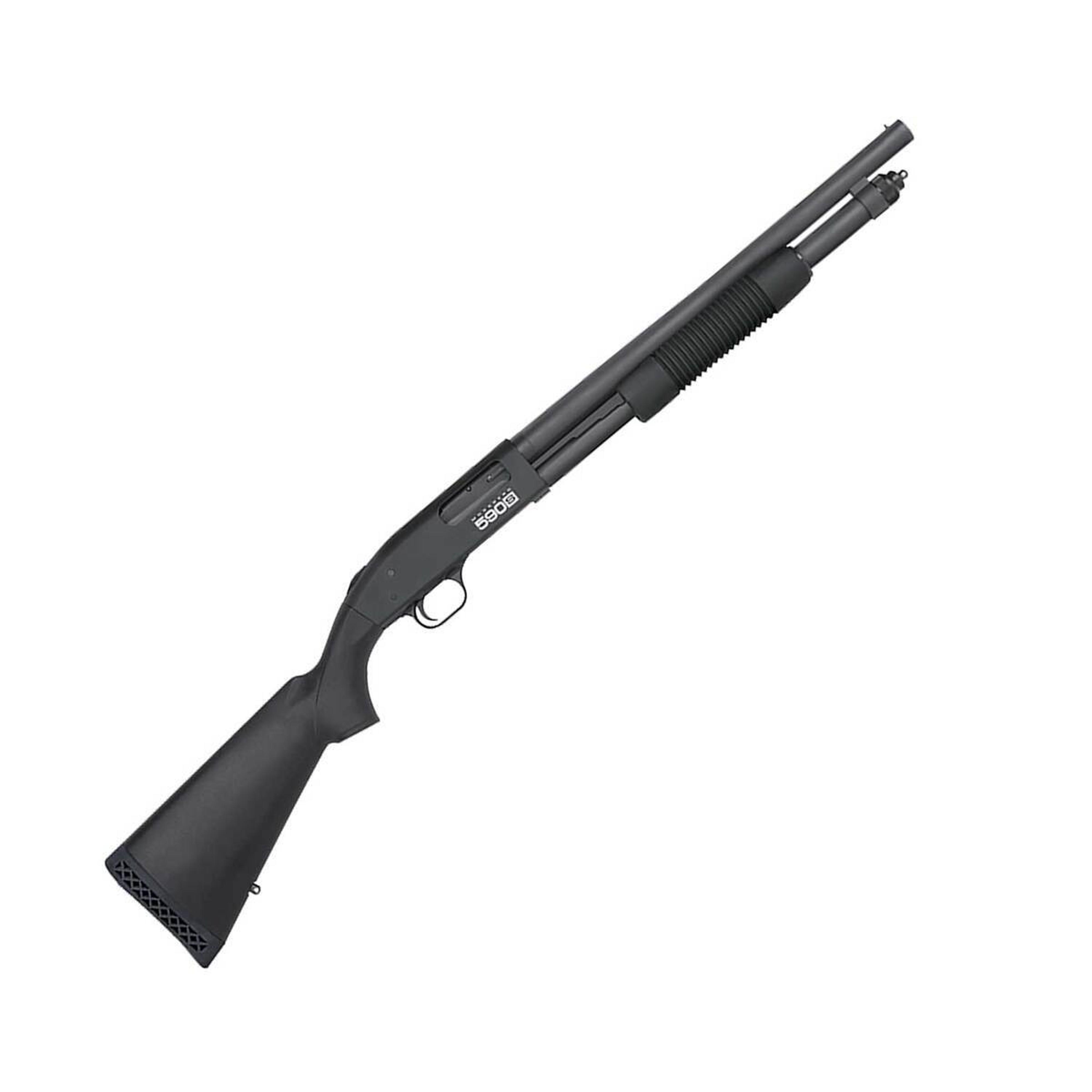 Mossberg 51605 590S Pump Action Shotgun, 12 GA, 18.5 " Bbl, Black Synthetic Stock, Optics Cut, 9+1 Rnd, 0902-1815
