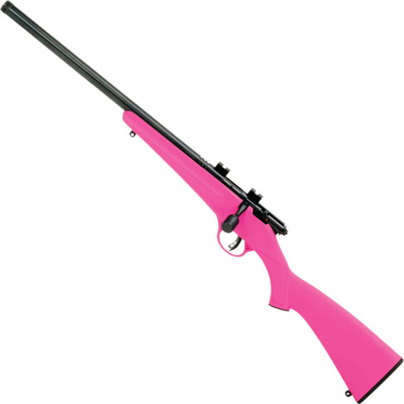 Savage 13842 Rascal FV-SR Bolt Action Rifle, LH, 22LR, 16.125" BBL Single Shot Pink Syn, 0685-2617