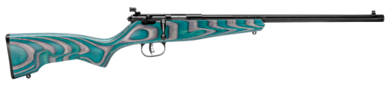 Savage 13802 Rascal Minimalist Single Shot Bolt Rifle, 22 LR, 16.13" BBL, Teal/Gray, Accutrigger, 0685-2481