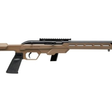 Savage 45124 64 Precision Semi Auto Rifle, 22 LR, 16.5 " Threaded Heavy Bbl, FDE Synthetic Chassis, 1-Pc Pic Rail, 10 Round Mag, 0685-2547