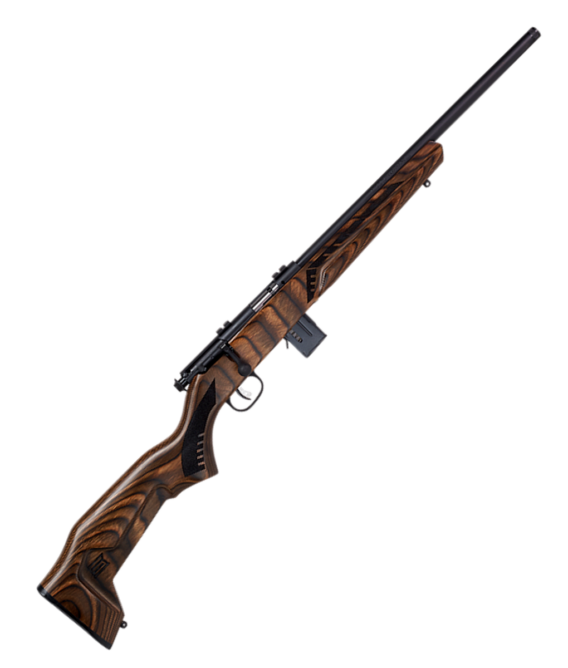 Savage 96637 93R17 Minimalist Bolt Action Rifle, 17 HMR, Brown Laminate Stock, 18" Threaded Barrel, AccuTrigger, 10 Round Magazine, 0685-2368