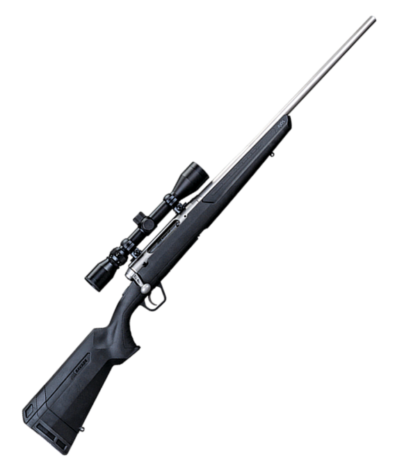 Savage 57288 Axis XP Stainless Bolt Action Rifle 243 Win, 22" Bbl Ss, Blk Syn Stock, 4 Rnd Dm, Weaver 3-9X40,, 0685-2085
