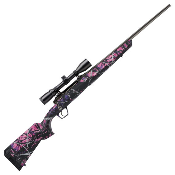 Savage 57271 Axis XP Camo Compact Muddy Girl Bolt Action Rifle 223 Rem, 20" Bbl Blk, Muddy Girl Camo Syn Stock, 4 Rnd Dm, Weaver scope, 0685-2164