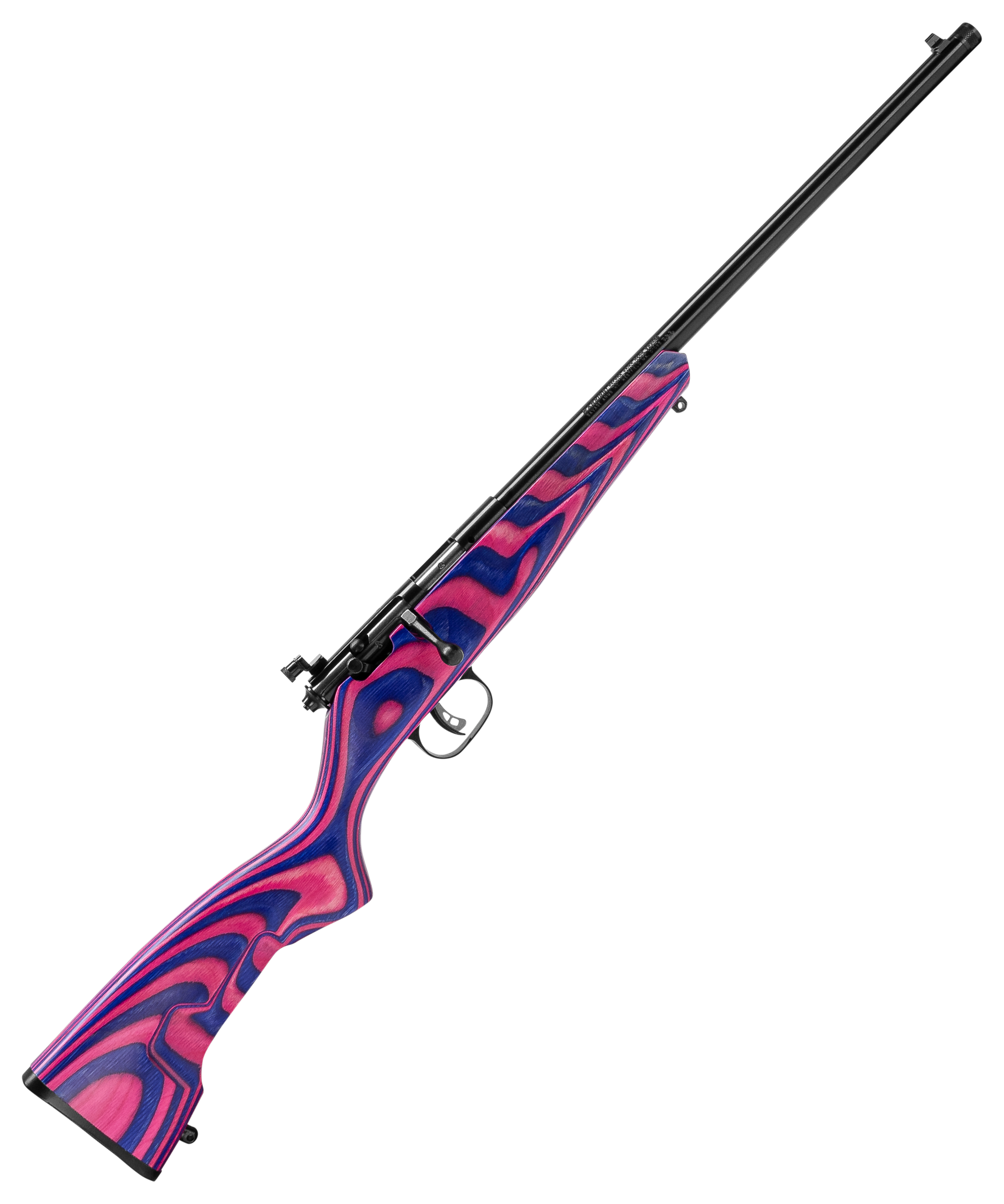 Savage 13797 Rascal Minimalist Single Shot Bolt Rifle, 22 LR, 16.13" BBL, Pink/Purple, Accutrigger, 0685-2480