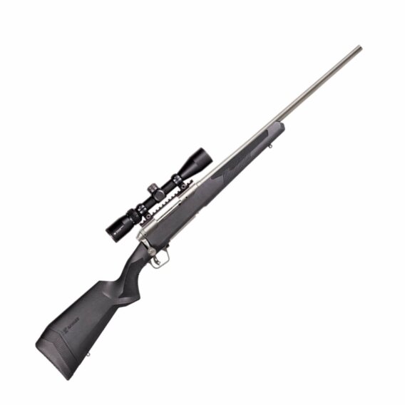 Savage 57341 110 Apex Storm XP Bolt Action Rifle 204 Rug, 20" Bbl Ss, Blk Syn Lop Stock, 4 Rnd Dm, Vortex Crossfire II 3-9X40, Accut, 0685-2022