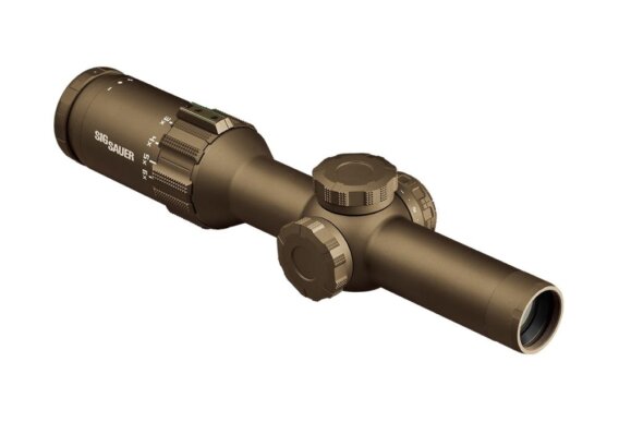 Sig Sauer SOT61231 Tango6T Riflescope, 1-6X24mm, 30mm, Ffp, 556-762 Horseshoe Illum Reticle, 0.2 Mrad, Capped Turret, Fde, 5270-1356