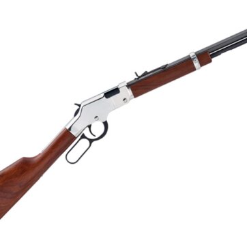 Henry H004SY Golden Boy Silver Youth Lever Action Rifle, 22 LR, 17" Blued Oct. Bbl, Silver Plated Receiver and Butt Plate, 12+1 Rnd, 1524-0186