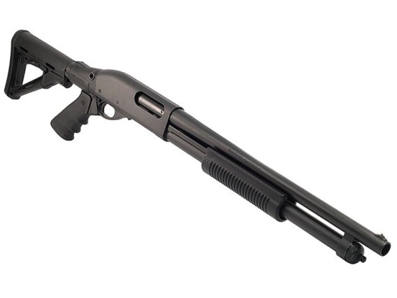 Remington 81212 870 Tactical Pump Shotgun, 12 GA, 18.5" Bbl, Black, 6+1, 6-Pos Stock, Bead Sight, 0540-1730