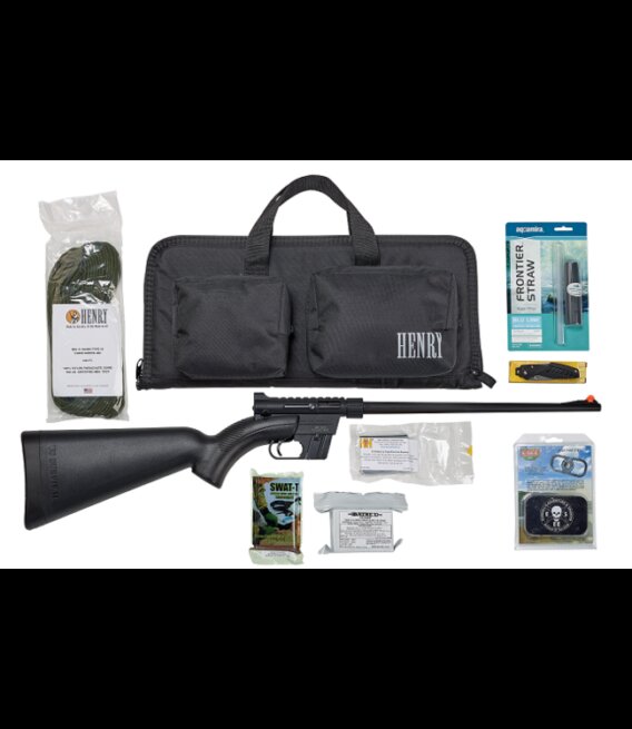Henry H002BSGB Survival Semi Auto Rifle 22 LR Survival Package 16.125" 8rd Blk Syn Stk, 1524-0175