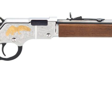 Henry H004SEM Silver Eagle Lever Rifle 22 WMR, Ambi, 20 in, Blued, Wood Stk, 16+1 Rnd, Std Trgr, 1524-0129