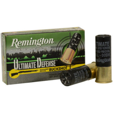 RemingtonULTIMATE DEFENSE BUCKSHOT 12GA 2-3/4” 8 pel OZ 00 BK, N-12B008RRHD