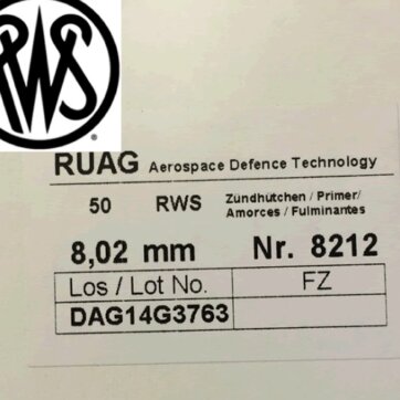 RWS ANVIL 8212 c.50 BMG PRIMERS 200PK, N-2102501-MP