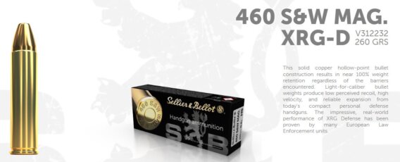S & B c.460 S&W 260gr XRD-G COPPER 20 round box, N-312232