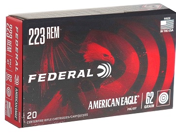 Federal A.E. c.223 Remington62 gr. FMJ BRASS CASE, N-AE223N