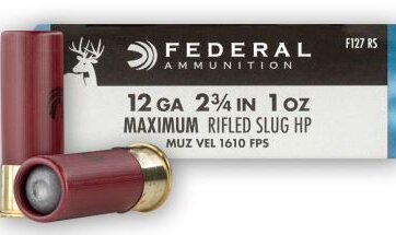 Federal 12GA 2 3/4” MAX. 1 oz SLUGS, N-F127RS