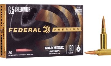 Federal GOLD MEDAL 6.5 CREEDMOOR 130 GR BERGER HYBRID VLD, N-GM65CRDBH130