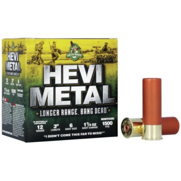 HEVI-METAL LONG RANGE 12 GAUGE, 3” #6 1 1/4 OZ –, N-HS38006