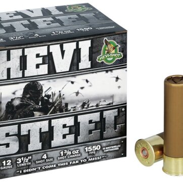 HEVI SHOT HEVISTEEL 12GA 3.5” 1-3/8OZ #4, N-HS65004