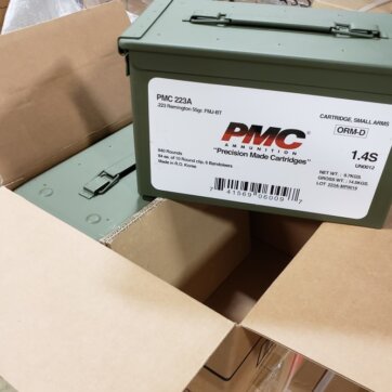 PMC .223 Remington55GR FMJ-BT 2 x 840RDS 6 bandoleers of 140, N-PMC223A (MB) METAL CAN