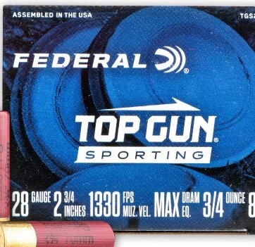 Federal TOP GUN SPORTING 28GA 2 3/4” 3/4OZ #8 1330 FPS, N-TGS28218