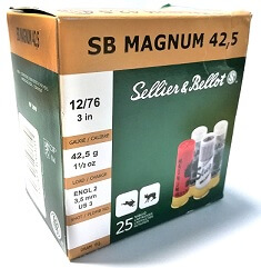 SELLIER & BELLOT 12 ga. 3” MAG 1 1/2 #1 LEAD, N-V10631