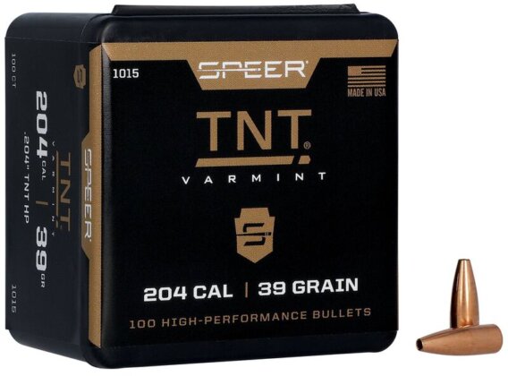 Speer 1015 Varmint Hunting TNT Bullets, 204-39-GR TNT HP, 100 Ct, 1508-0147