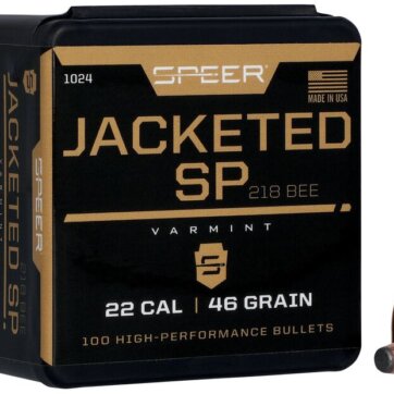 Speer 1024 Varmint Hunting Jacketed SP Bullets, 224-46-FN/CANN, 100 Ct, 1508-1136