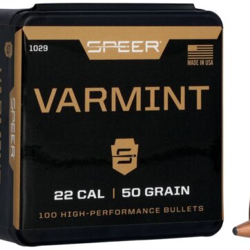 Speer 1029 Varmint Hunting Jacketed SP Bullets, 224-50-GR SPTZ SP, 100 Ct, 1508-6122