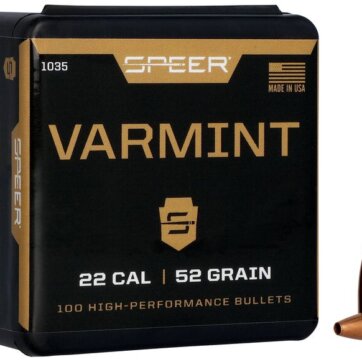 Speer 1035 Varmint Hunting Jacketed HP Bullets, 224-52-GR HP, 100 Ct, 1508-6205