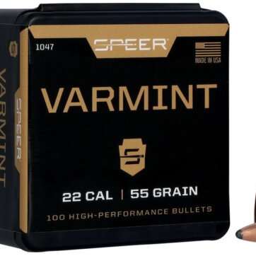 Speer 1047 Varmint Hunting Jacketed SP Bullets, 224-55-GR SPTZ SP, 100 Ct, 1508-6361
