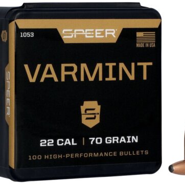 Speer 1053 Varmint Hunting Jacketed SP Bullets, 224-70-GR SEMI-GR SPTZ SP, 100 Ct, 1508-6528