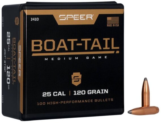 Speer 1410 Boat Tail Rifle Bullets, 257-120-GR BT SP, 100 Ct, 1508-7567