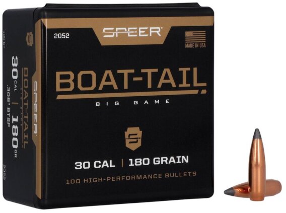 Speer 2052 Boat Tail Rifle Bullets, 308-180-GR BT SP, 100 Ct, 1508-0124