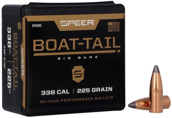 Speer 2406 Boat Tail Rifle Bullets, 338-225-GR BT SP, 50 Ct, 1508-0001