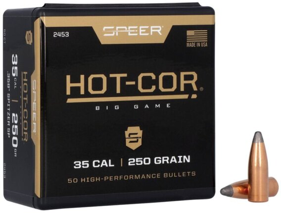 Speer 2453 Rifle Hunting Hot-Cor Bullets, 358-250-GR SPTZ SP, 50 Ct, 1508-5058