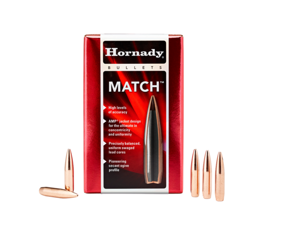 Hornady 2249 Match Rifle Bullets 22 224" 52Gr HPBT 100Rnd, 0953-0055